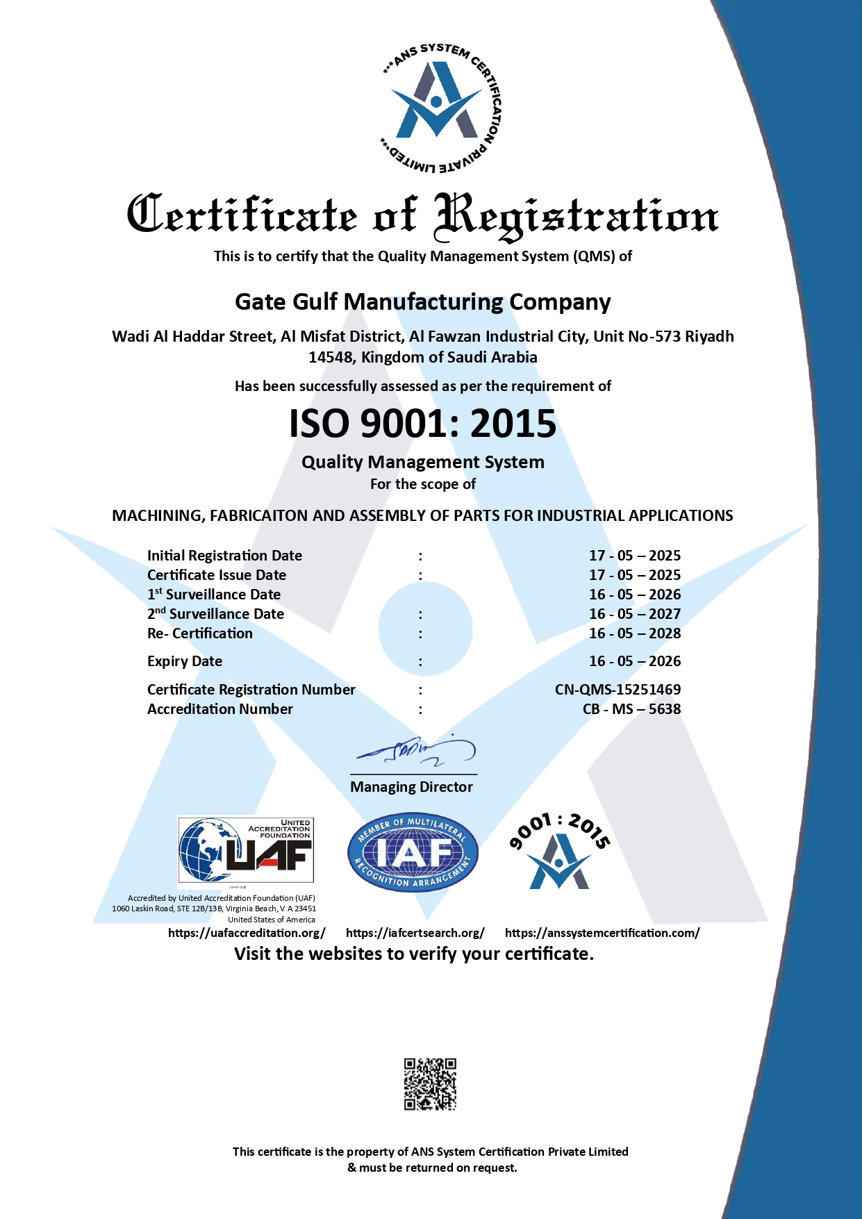 ISO 9001 Certification